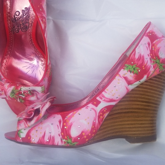 Naughty Monkey Secret Garden Peep toe wedge 8.5 - Picture 3 of 3